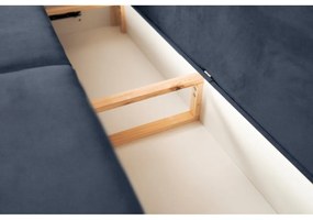 Син шенилов сгъваем/с място за съхранение диван 236 cm Silva – ELTAP