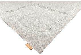 Светлосив вълнен килим 133x190 cm Morphic Organica – Agnella