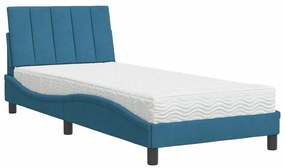 3208566 vidaXL Легло с матрак, синьо, 80x200 см, кадифе