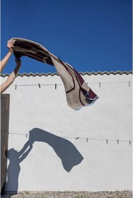 Бордо/бежова хавлиена кърпа от органичен памук от тери 70x133 cm Nova Arte – Mette Ditmer Denmark