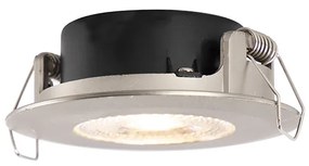 Комплект от 5 вградени спота сребристи с 3-степенно димиране IP44 - Ulo