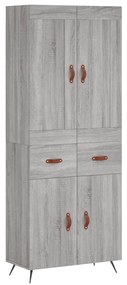 3199855 vidaXL Висок шкаф, сив сонома, 69,5x34x180 см, инженерно дърво