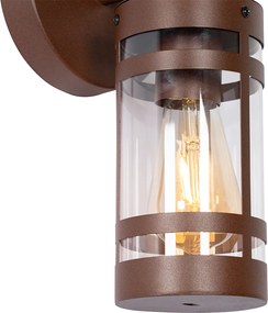 Външна стенна лампа ръждяво кафява IP44 с датчик за движение - Ruben