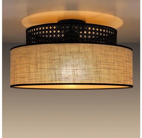 Плафон BOHO 1xE27/60W/230V Ø 40 см черен/ратан