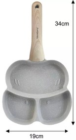 Тиган с 3 отделения Klausberg KB 7824, 19 см, Мраморно покритие, Индукция, Сив