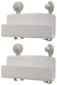 Бели ъглови самоносещи пластмасови рафтове за баня в комплект от 2 EasyStore - Joseph Joseph