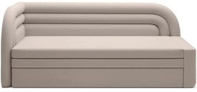 Бежов кадифен разтегателен диван с място за съхранение ляв ъгъл 223 cm Fabillo – ELTAP