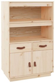 820157 vidaXL Висок шкаф, 67x40x108,5 см, борово дърво масив