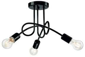 Черна висяща лампа за 3 крушки Camilla - LAMKUR