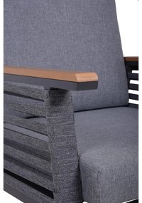 Тъмносив алуминиев градински комплект за отдих за 4 души Denia – Garden Pleasure