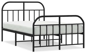 353651 vidaXL Метална рамка за легло с горна и долна табла, черна, 120x200 см