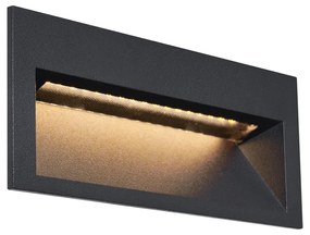 Модерна вградена стенна лампа черна 16 см вкл. LED IP65 - Mert