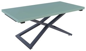 Разтегателна маса с повдигащ механизъм ВЕНЕЦИЯ - МДФ мат зелен дъск блу