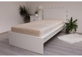 Кремав еластичен чаршаф от микрофланела 90x200 cm Basic – Jerry Fabrics