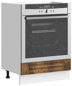 853522 vidaXL Шкаф за фурна, Kalmar, опушен дъб, инженерно дърво