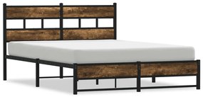 4017219 vidaXL Метална рамка за легло, без матрак, опушен дъб, 140x200 см