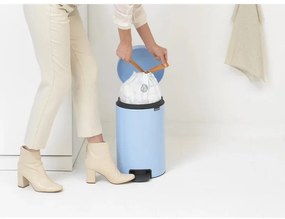 Кош за боклук с педал Brabantia NewIcon 1005532, 12 л, Плавно затваряне, Противоплъзгаща основа, Светлосин
