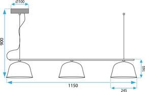 Плафон APP1478-3CP BLACK