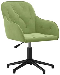 344859 vidaXL Въртящ се офис стол, светлозелен, кадифе