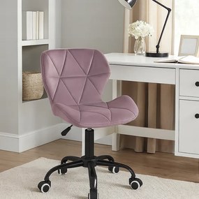 Ергономичен въртящ се офис стол - кадифе Черен