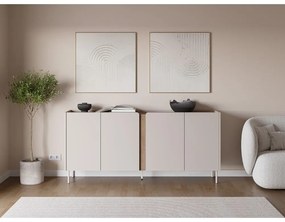 Кремаво-естествен скрин от декор от дъб 180x82x40 cm Lucile – Marckeric