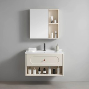 Комплект мебели за баня с мивка River 60cm Creme
