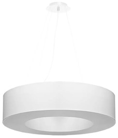 Бяло висящо осветително тяло с текстилен абажур ø 70 cm Galata – Nice Lamps