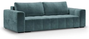 Син кадифен разтегателен диван Luca - Milo Casa