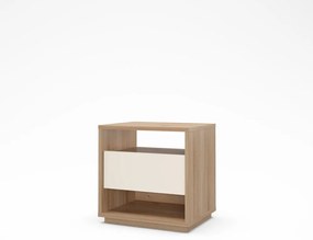 Кремаво/естествено нощно шкафче от декор от дъб Dennis – Marckeric