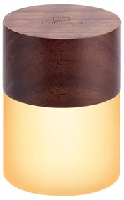 Тъмнокафява настолна лампа със стъклен абажур (височина 10,5 cm) Lemelia - Gingko