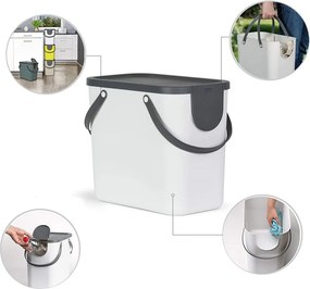 Кошче за отпадъци от рециклирана пластмаса 25 л Albula - Rotho