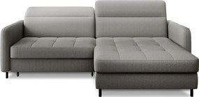 Сив кадифен разтегателен ъглов диван с място за съхранение (десен ъгъл) Gomsi – ELTAP