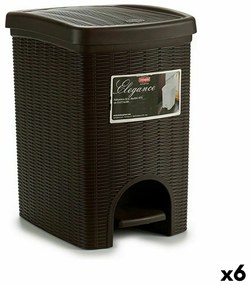 Кошче с педал Stefanplast Elegance Кафяв Пластмаса 20 L 27,5 x 38,5 x 31 cm (6 броя)