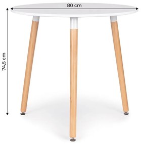 Бяла кръгла маса за кафе 80 cm