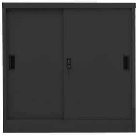 335953 vidaXL Офис шкаф с плъзгаща се врата, антрацит, 90x40x90 см, стомана