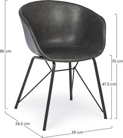 Тъмносив тапициран трапезен стол Warhol – Bizzotto