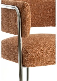 Светлокафяв тапициран трапезен стол с подлакътници Adante – Light &amp; Living