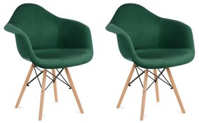 К-кт 2x Трапезен стол NEREA 80x60,5 см зелен/бук