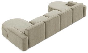 Бежов шенилов ъглов диван (U форма) Omao – Makamii