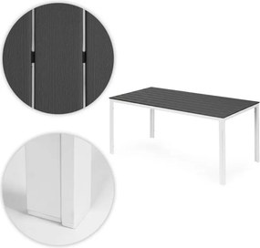 Голяма градинска маса в сиво с бели крака