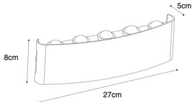 Външна стенна лампа тъмно сива с LED 10-светлина IP54 - Silly