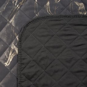 Кадифена покривка за легло с мраморен принт - сива Ширина: 200 см | Дължина: 220 см