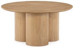 Кръгла масичка за кафе от декор от дъб в естествен цвят ø 80 cm Lua – MOME