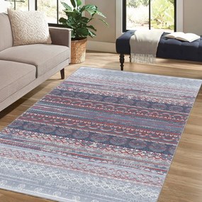 Лилаво-сив килим подходящ за пране 80x150 cm Vintage Stripe – Mila Home