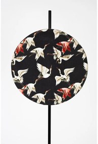 Черна подова лампа с текстилен абажур (височина 158 cm) Jaylee – White Label