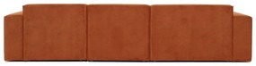 Оранжев ъглов диван от велур (ляв ъгъл) Sting - Scandic