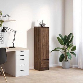 861658 vidaXL Висок шкаф, kафяв дъб, 29,5x34x119,5 см инженерно дърво