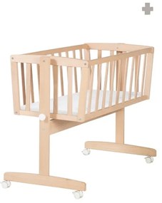 Люлка 40x90 cm от масивен бук на колелца/с балдахин в естествен цвят Adam and Owl – Roba