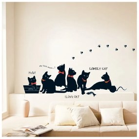 Комплект стикери за стена Котки с папийонки - Ambiance