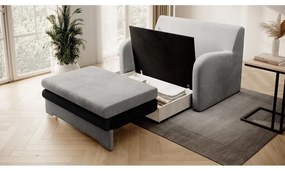 Светлосив/антрацитен кадифен сгъваем диван 130 cm Ario – ELTAP